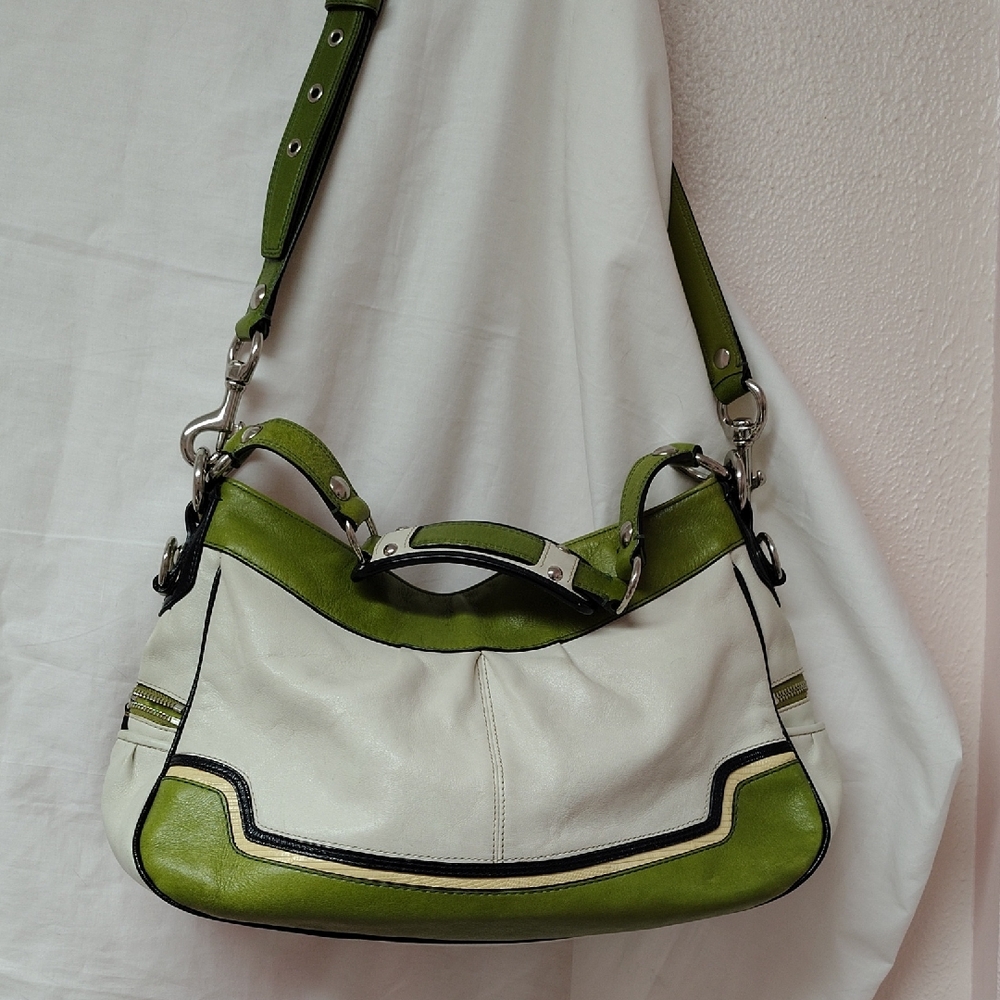 Coach Madison Parchment,/Green Bag